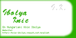 ibolya knie business card